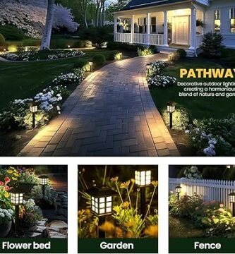 GIGALUMI Solar Outdoor Lights,12 Pack LED Solar Lights Outdoor Waterproof, Solar Walkway Lights Maintain 10 Hours of Lighting for Your Garden, Landscape, Path, Yard, Patio, Driveway