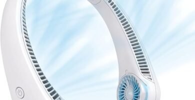 CIVPOWER Neck Fan: Portable Personal Neck Cooling Rechargeable Bladeless Fan - Hands Free 3 Speed 4000 mAh Battery USB Operated Wearable Headphone Design - for Men Women Outdoor Indoor White