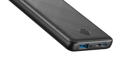 nker Power Bank (PowerCore 10K), Compact Travel-Ready 10,000mAh Battery Pack with PowerIQ Charging Technology, 5V/3A High-Speed Charging, USB-C (In and Out) for iPhone, iPad, Samsung, Pixel, and More