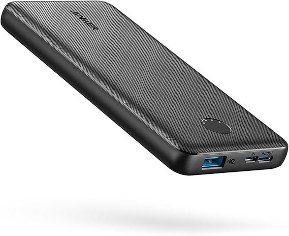 nker Power Bank (PowerCore 10K), Compact Travel-Ready 10,000mAh Battery Pack with PowerIQ Charging Technology, 5V/3A High-Speed Charging, USB-C (In and Out) for iPhone, iPad, Samsung, Pixel, and More