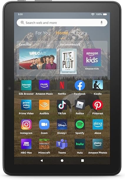 Amazon Fire HD 8 tablet, 8” HD Display, 64 GB, 30% faster processor, designed for portable entertainment, (2022 release), Black
