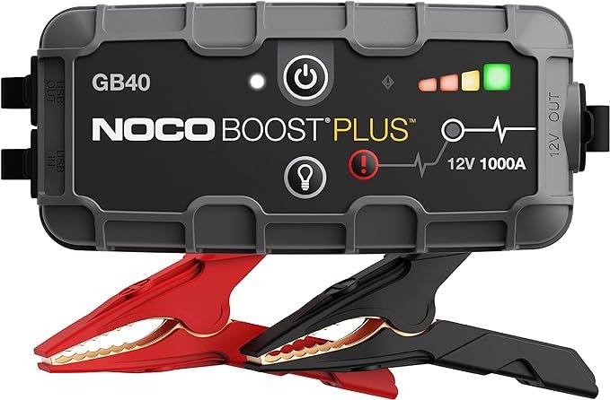 NOCO Boost Plus GB40 1000A UltraSafe Car Battery Jump Starter, 12V Battery Pack, Battery Booster, Jump Box, Portable Charger and Jumper Cables for 6.0L Gasoline and 3.0L Diesel Engines