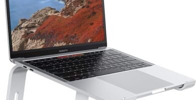 OMOTON Laptop Stand, Detachable Laptop Mount, Aluminum Laptop Holder Stand for Desk, Compatible with MacBook Air/Pro, Dell, HP, Lenovo and All Laptops (11-16 inch), Silver