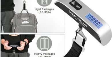 travel inspira Luggage Scale, Portable Digital Hanging Baggage Scale for Travel, Suitcase Weight Scale with Rubber Paint, 110 Pounds, Battery Included